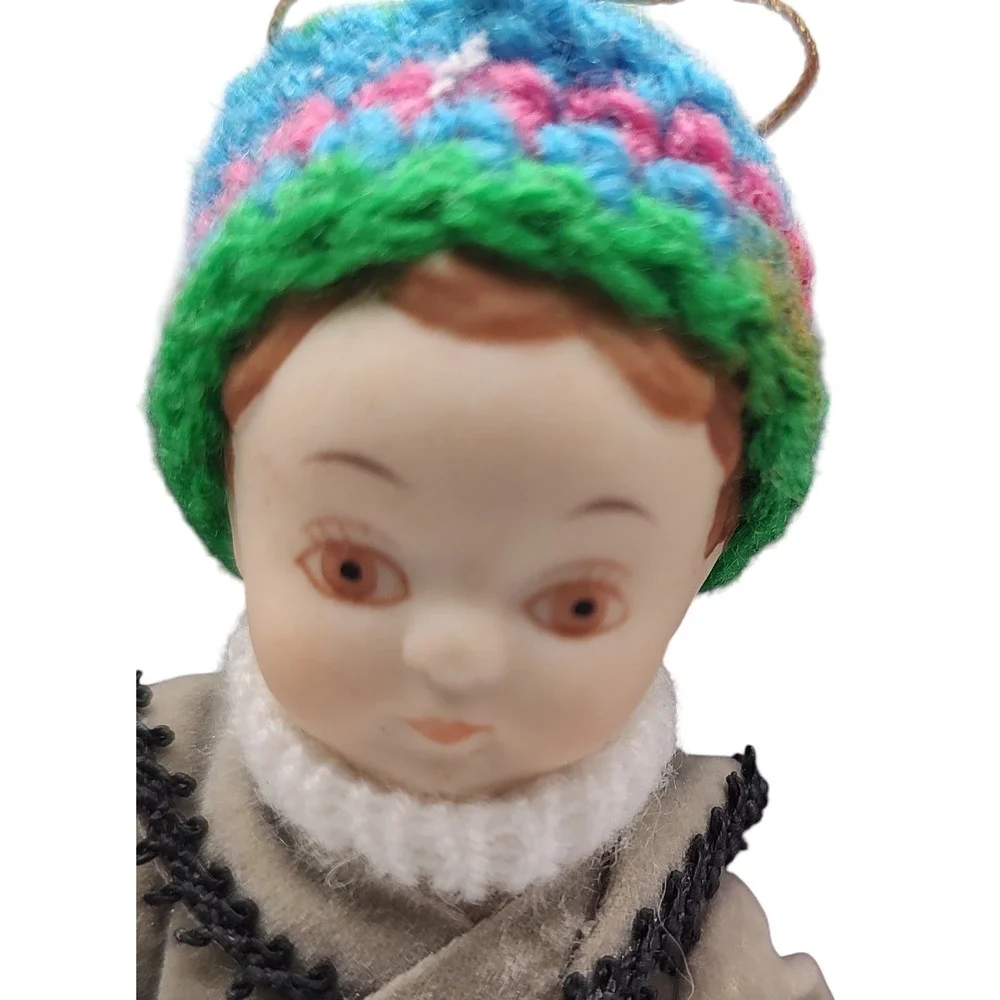 Kurt S Alder Vintage‎ Ornament 1983 Little Boy Outfit Crocheted Hat Six Inches